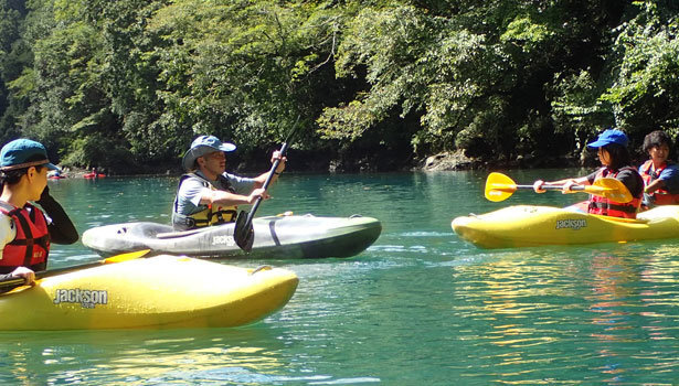 Kyaking is as popular as rafting in Okutama.