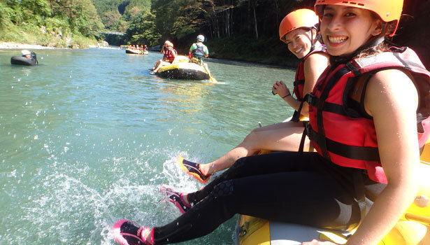 Rafting at late afternoon